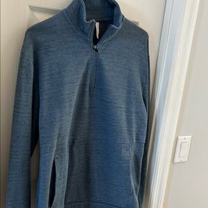 STYLUS Men's Heathered Blue Zip-Up Sweater